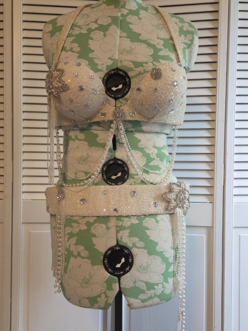 Professional Ivory Belly Dance Bra and Belt Set